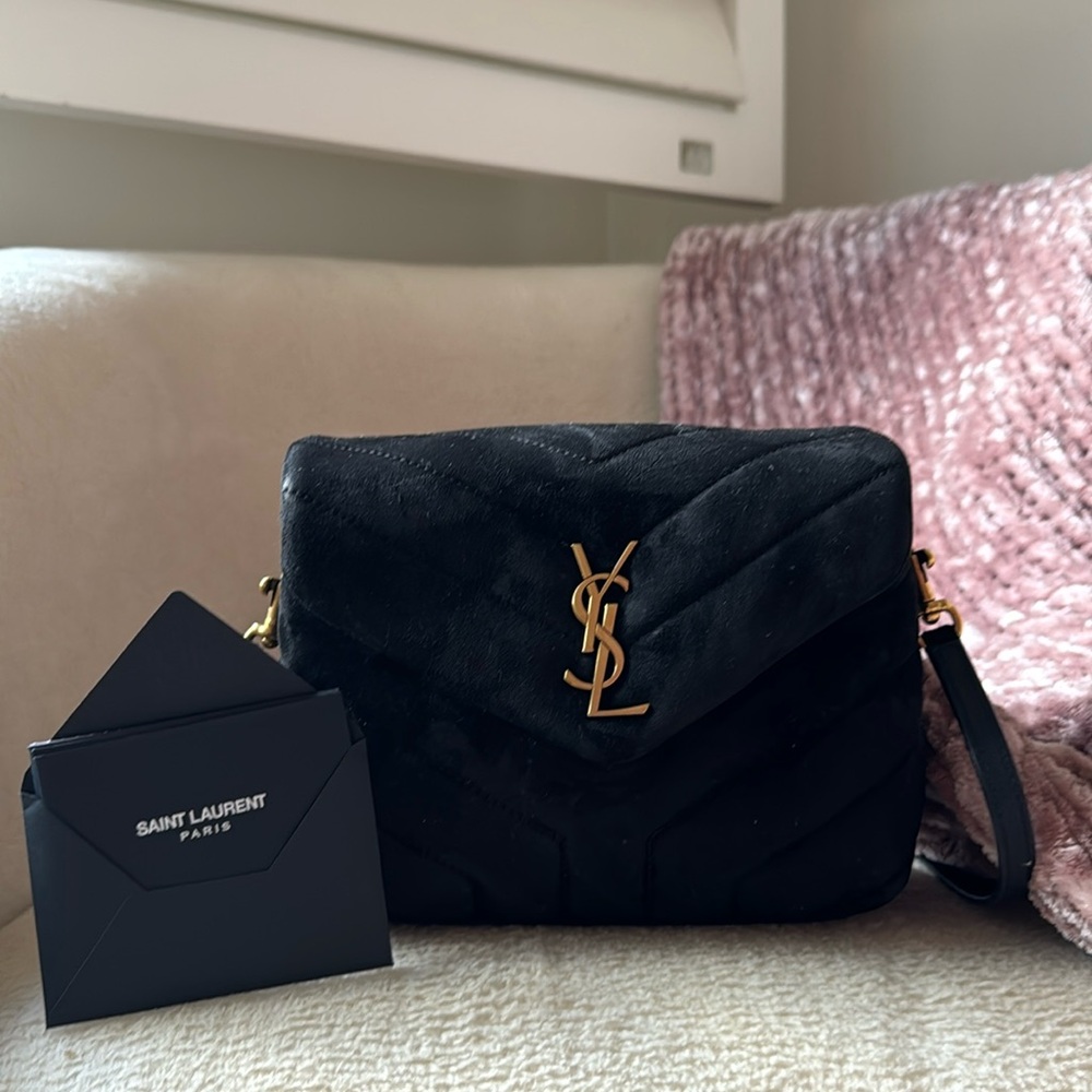 YSL Minibag Mono - Black Suede